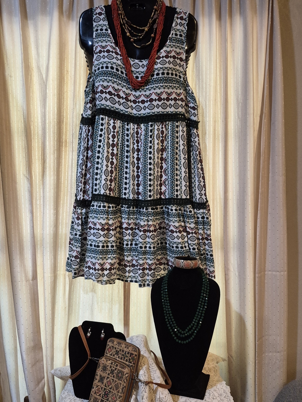 Entro NWT Boho Dress & Crossbody Accessories Mega Bundle M
